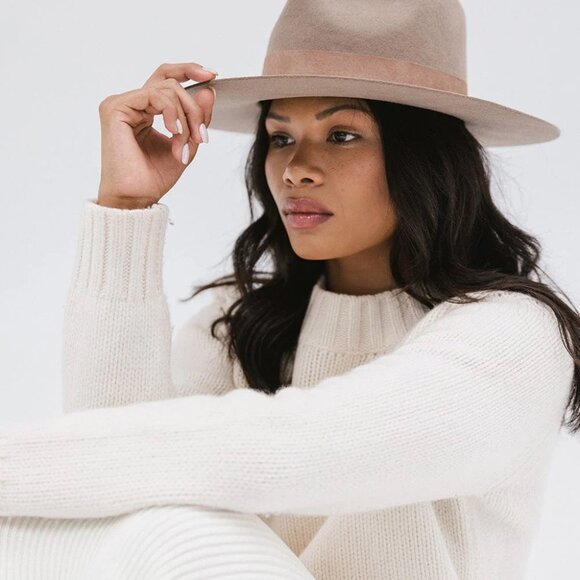 Gigi Pip Miller 100% Australian Wool Brown Fedora M/L Suede Band Women's Hat EUC - Picture 15 of 16